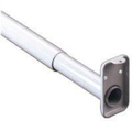 John Sterling ClosetPro Adjustable Closet Rod with Flange, 1 in Dia, 72 to 120 in L, Steel, Platinum RP0022-72120